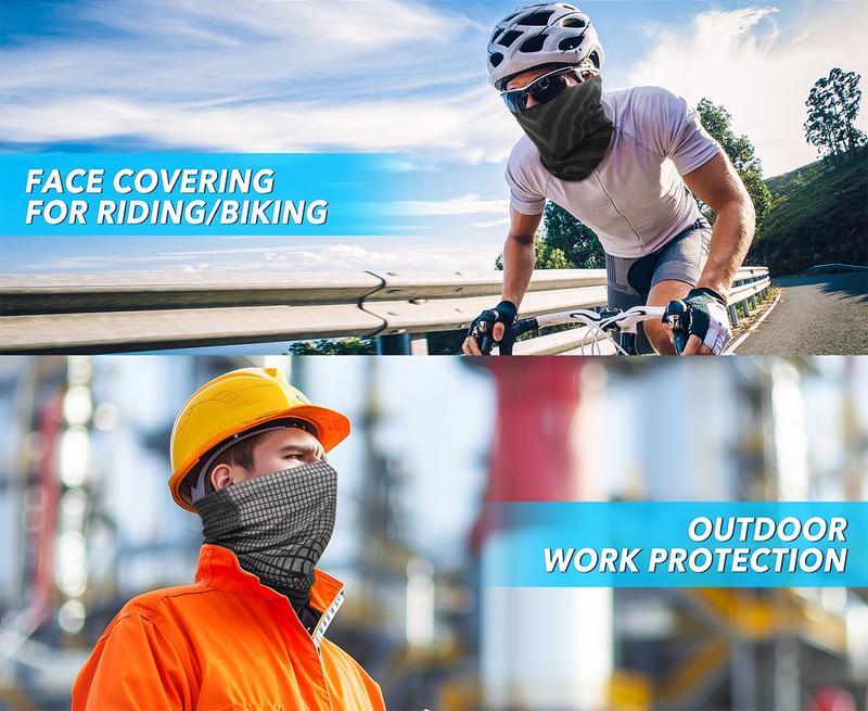 6 Pcs UV Protection Cooling Neck Gaiter Set  Winter Must-Have! Neck Scarf + Face Mask + Balaclava + Headband + Head Wrap for Men & Women. Seamless, Breathable for Motorcycle, Biking, Fishing, Outdoor Activities. Stay Cool Under Sun