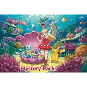 PokiPearls Pokemon Mystery Packs (Includes 5 English Pokemon packs with one being a mystery pack)