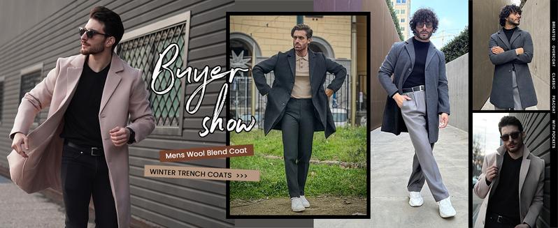 COOFANDY Fall Outfits Mens Wool Blend Coat Winter Trench Coats Notched Lapel Collar Single Breasted Overcoat Classic Peacoat With Pockets Menswear Casual COOFANDY Fall Outfits Mens Wool Blend Coat Winter Trench Coats Notched Lapel Collar Single Breasted Overcoat Classic Peacoat With Pockets Menswear Casual