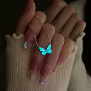 Luminous Glow In the Dark Elegant Butterfly Pendant Necklace/Bracelet