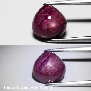 3.91ct ETW Purplish Red Star Ruby – Pear Cut