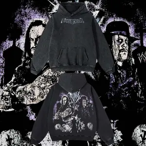 Reality.Wear Limited Undertakerr - WWE Hoodie Tshirt Acid Washed Heavyweight Cotton Tshirt, 100% Cotton retro Washed anime t-shirt, vintage streetwear tee, Y2K graphic top Classic