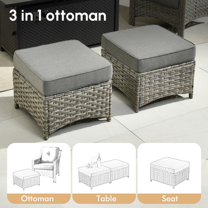 【4 Packages Shipping】Ovios 5 Pieces Outdoor Patio Furniture with 3-Seat Sofa,Rattan Wicker Coversation Set with Swivel Rocking Chair,Balcony Sofa Set with Shiny Solar Powered Coffee Table for Outside Porch Backyard PooL 【4 Packages Shipping】Ovios 5 Pieces Outdoor Patio Furniture with 3-Seat Sofa,Rattan Wicker Coversation Set with Swivel Rocking Chair,Balcony Sofa Set with Shiny Solar Powered Coffee Table for Outside Porch Backyard PooL
