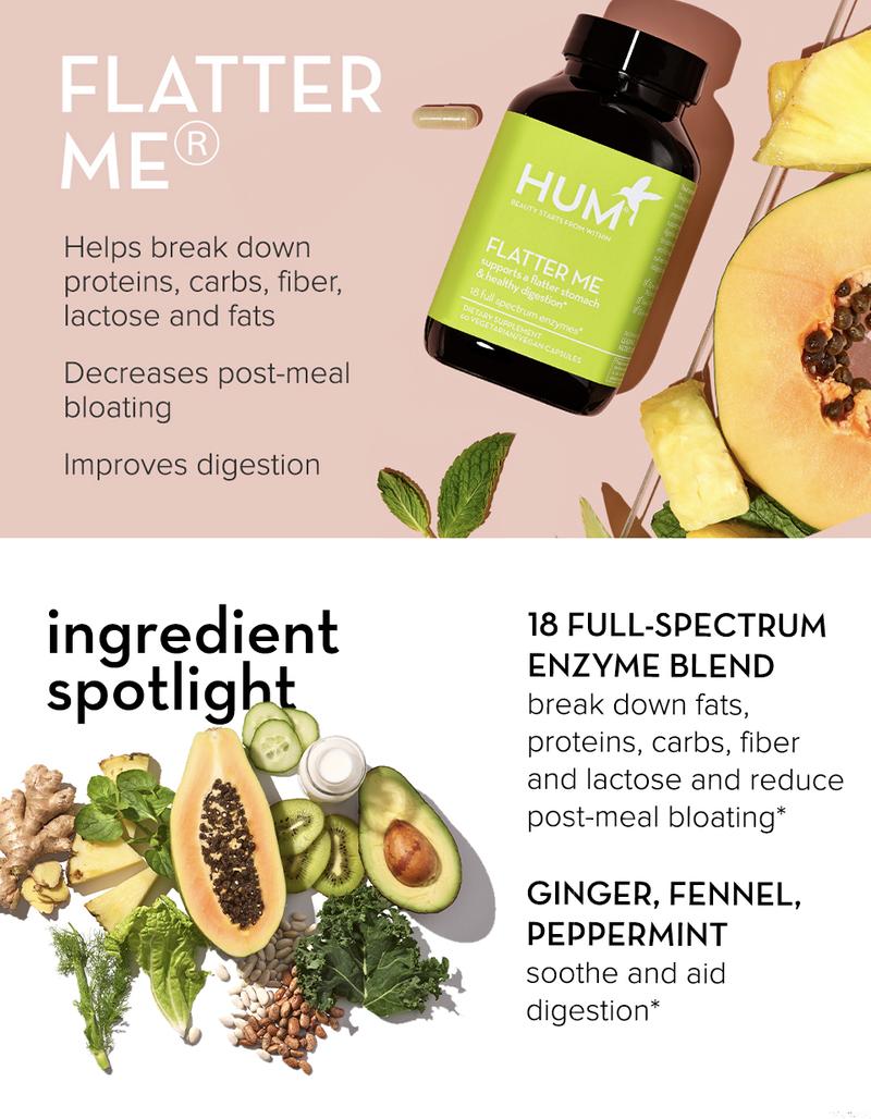 HUM Nutrition Flatter Me Digestive Enzymes, 60 Capsules