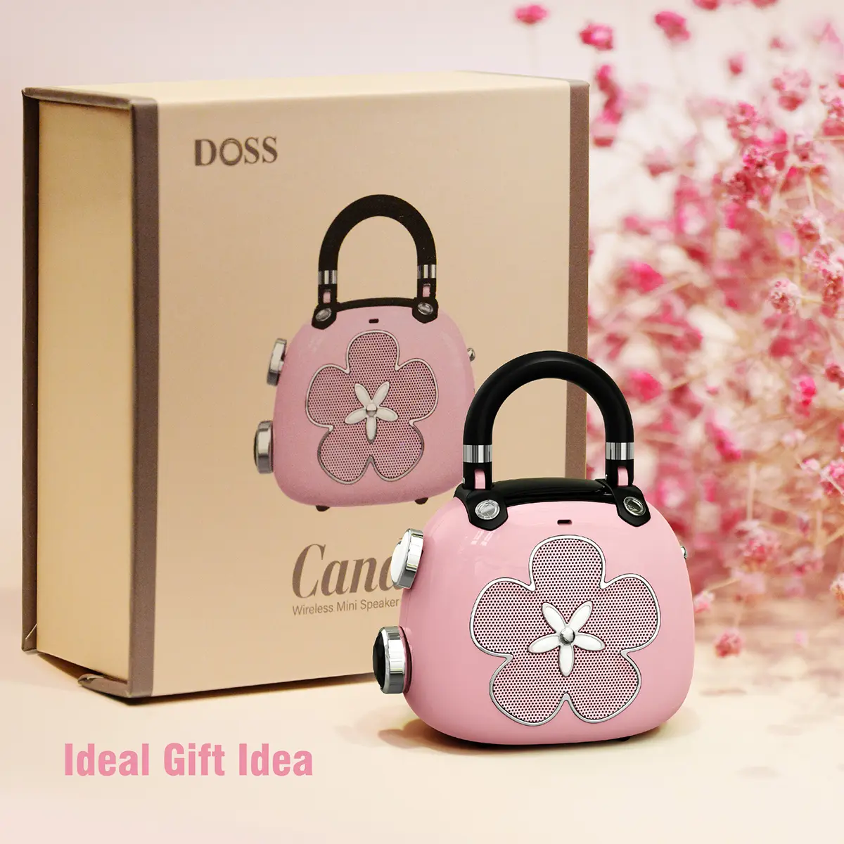DOSS Candy Retro Bluetooth Speaker - 5W Full-Range Driver, Blush Pink, Lightweight Rechargeable Portable Wireless Outdoor Speaker, Tech Gadget Mini Gift for Women, Fathers Day/Mothers Day Present, Mini Gifts, Portable Speakers tiktokshopbacktoschool