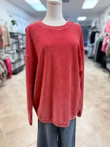 Red Moonryder Ribbed Crewneck Sweatshirt