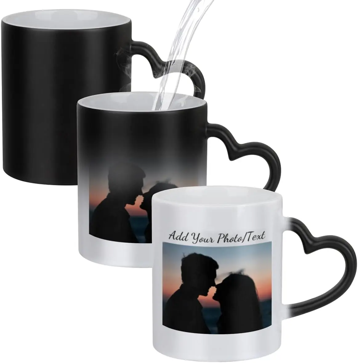 11oz Customised Heat-Sensitive Novelty Coffee Mug - Reusable Double-Side Printed Ceramic Color Changing Cup, Dishwasher-Safe Home & Party Gift for Christmas, Birthdays (For Dads), Novelty Coffee Mugs