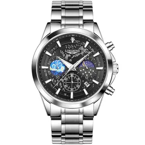 Swiss Genuine LOEGSINS Men’s Automatic Multifunction Mechanical Watch with Luminous Display and Water Resistance