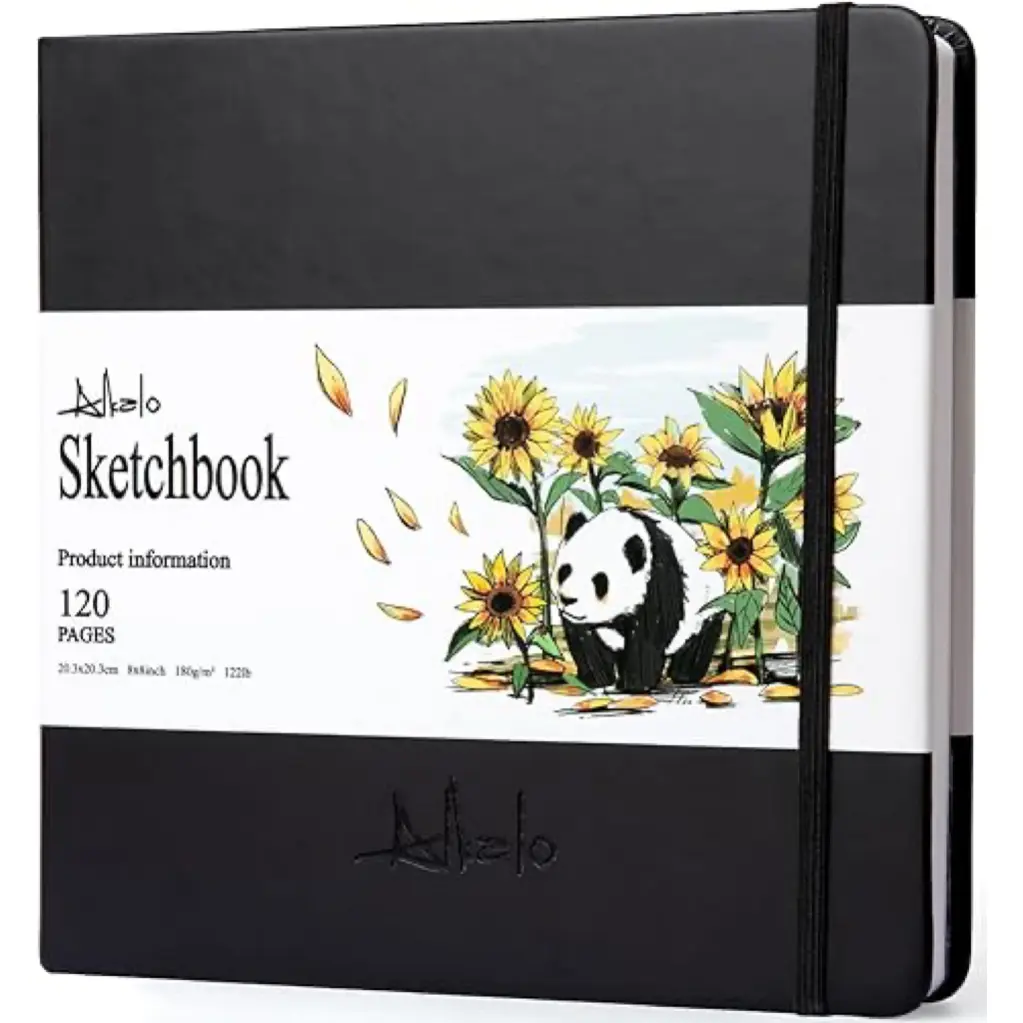 Square Mixed Media Sketchbook for Drawing, 120 Pages, 122LB/180GSM Thick Paper, Lay-Flat Perforated, Compatible with Art Markers Pen, Charcoal Pencil, Inks, Colored Pencil, Oil Pastel,back to school,back to school haul