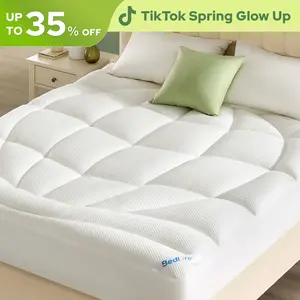 SpringGlowUp【BEDLORE】Extra Thick Breathable Mattress Pad, Golden Ball Pattern, Quilted Fitted Sheet Protector with Plush Pillow Top, Breathable & Cooling Cover, Comfy&Luxury, Deep Pocket Design (Fits 6-18 Inches),  Ideal for Bedroom & Home Use