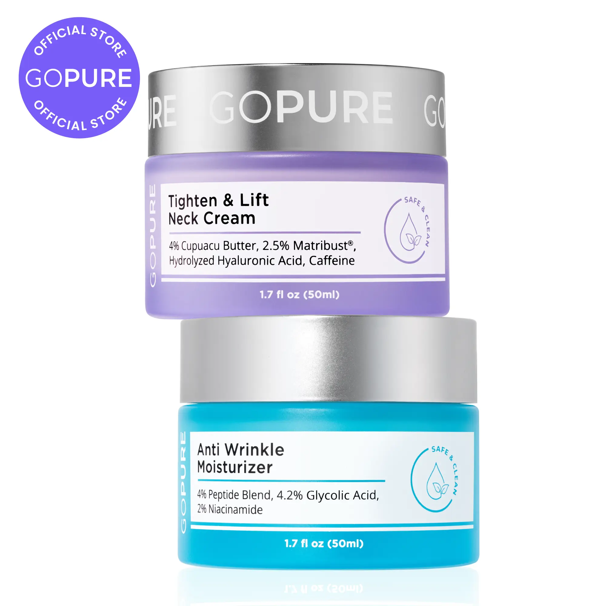 GOPURE Wrinkle Remedy Set - Neck Cream + Anti-Wrinkle Moisturizer