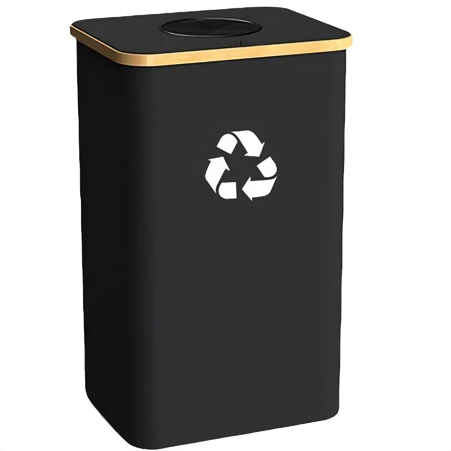 100L Large Cap Recycling Bin with Removable Bag, Black Lid-Included Home Bin for Plastic Bottles, Cans, Laundry & Household Waste, Kitchen & Pantry Use, Kitchen Use, With Lid