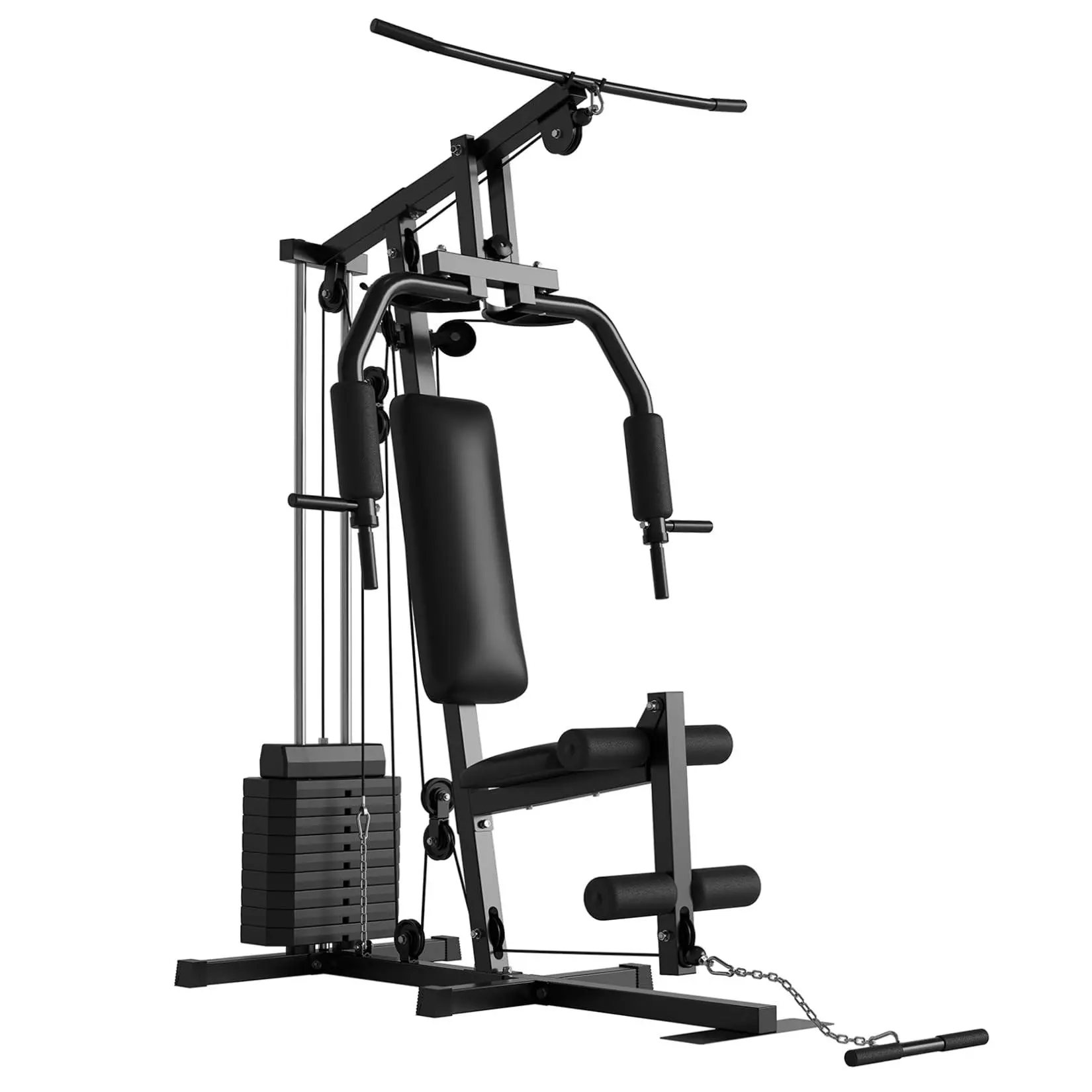 GARVEE Compact Home Gym Machine - Multifunctional Strength Training Station with 100LB Weight Stack, LAT Pulldown, Chest Press, Leg Extension for Home Use