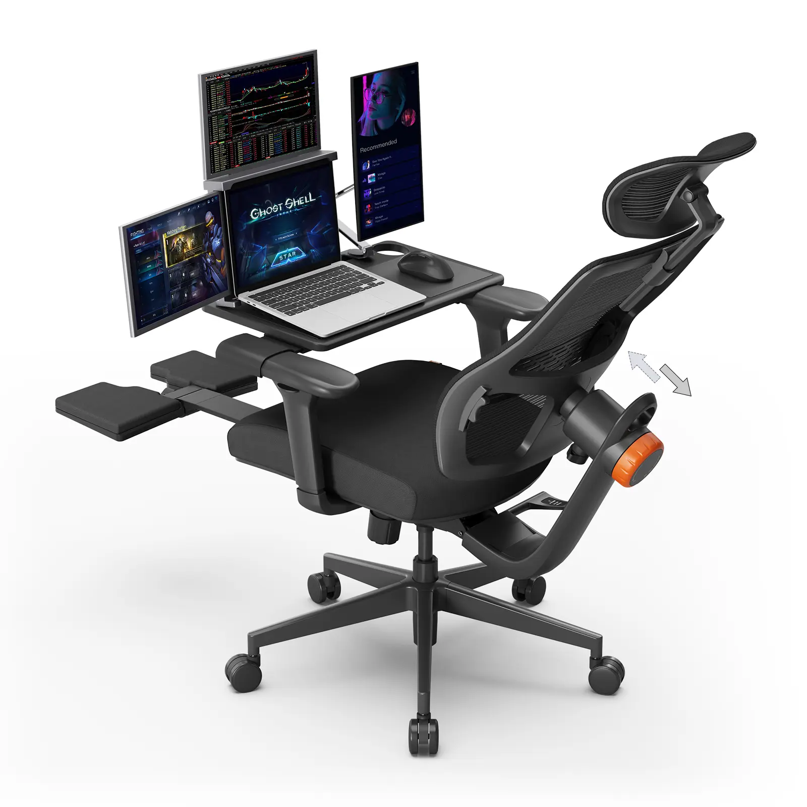 NEWTRAL Ergonomic Workstation Combo with Lumbar Support, 4D Armrests & Adjustable Chair Desk Panel for Home Office Gaming, Modern Design (Desk Panel Compatible Only with NEWTRAL Chairs), Ergonomic Chairs, Adjustable Counter Chairs