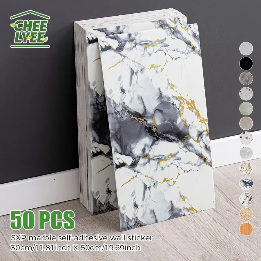 50Pcs Bulk Pack 3D Self-Adhesive SXP Wall Tiles (11.81x19.69in) - Peel and Stick, Waterproof, Oilproof Splashback, Quick-Install Home Decor Stickers for Kitchen Backsplash, Bathroom Use