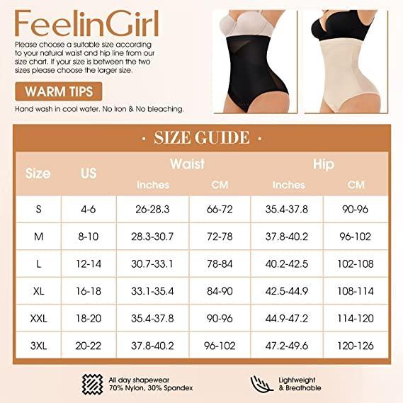FeelinGirl Shapewear Bodysuit for Women Tummy Control Butt Lifter Panty Hi-Waist Trainer Stomach Body Shaper Slimming Girdles