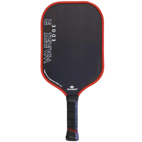 Diadem Warrior Edge Pickleball Paddle, 16mm Elongated Carbon Fiber Face with Aero Guard, 8oz Midweight for Spin and Control, USA Approved, Paddles, Unisex, Adults, Polypropylene, Spin Boost, Elongated Face, Aero Guard Channel Edge Guard