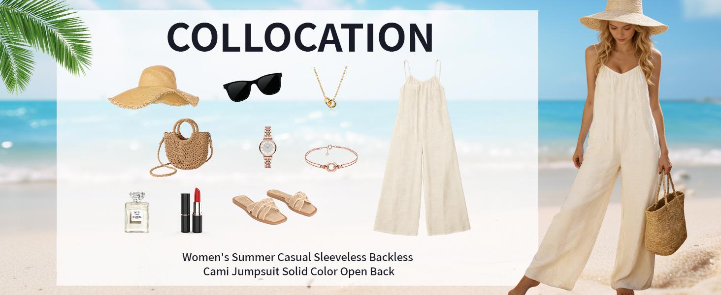 Tanming Women's Chic Sleeveless Spaghetti Strap Backless Tie-Back Long Wide-Leg Overalls Jumpsuits - Side Pockets, Casual Loungewear, Fashion Clothing, Stylish Wear, Women's Clothes, Rompers For Women Tanming Women's Chic Sleeveless Spaghetti Strap Backless Tie-Back Long Wide-Leg Overalls Jumpsuits - Side Pockets, Casual Loungewear, Fashion Clothing, Stylish Wear, Women's Clothes, Rompers For Women