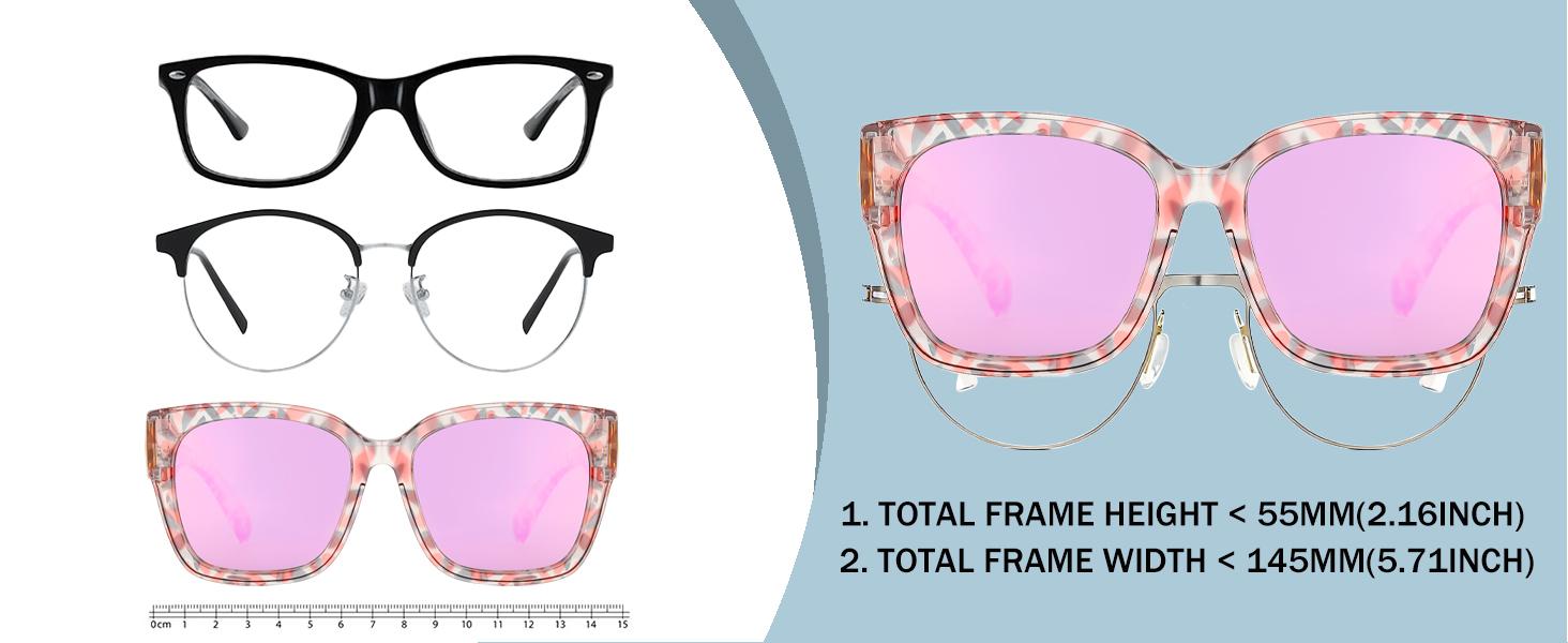 【FitOver Sunglasses】SIPHEW Mirrored Sunglasses Polarized Fit Over Glasses for Women Men for Driving - Trendy Large Square Oversized  UV400 Protection Sun Glasses