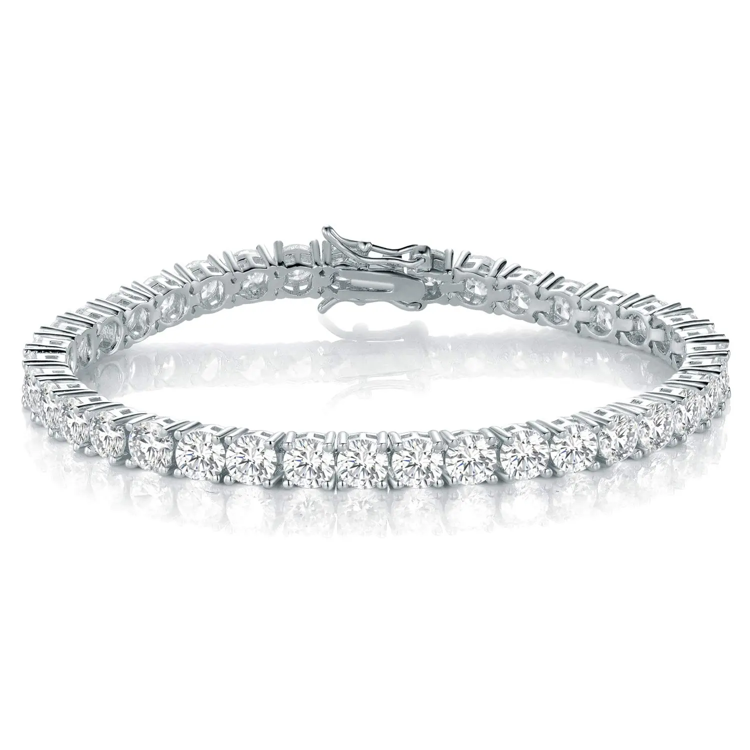 MDFUN 4mm Classic Cubic Zirconia Tennis Bracelet for Men & Women, 6–8.5 Inch Sizes, Perfect Gift for Valentine’s Day, Birthday & Anniversary