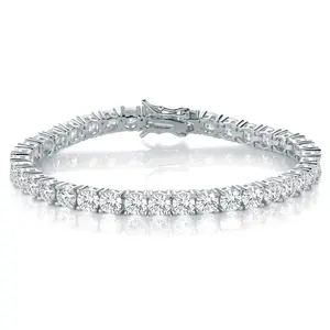MDFUN 4mm Classic Cubic Zirconia Tennis Bracelet for Men & Women, 6–8.5 Inch Sizes, Perfect Gift for Valentine’s Day, Birthday & Anniversary