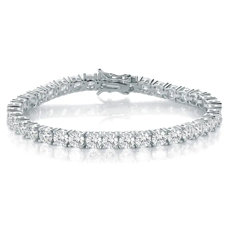 MDFUN 4mm Classic Cubic Zirconia Tennis Bracelet for Men & Women, 6–8.5 Inch Sizes, Perfect Gift for Valentine’s Day, Birthday & Anniversary