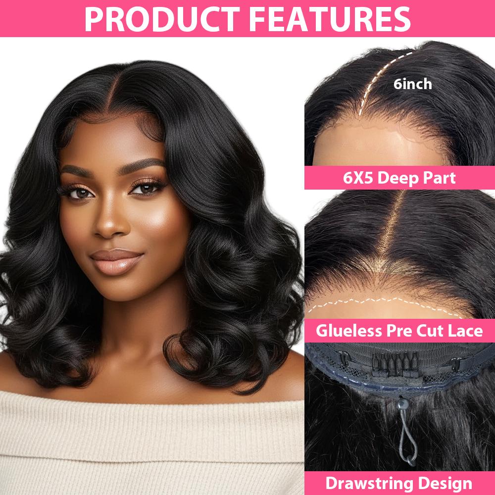 [Free Upgraded 7x6 Lace] Menglle Hair Blow Out 250% Density Bouncy Wave 7x6 Pre Cut Lace Front Wig Spiral Curl Gluess Human Hair Wigs With Middle Part 90s Style#springfresh#TikTokShopJumpstartSale