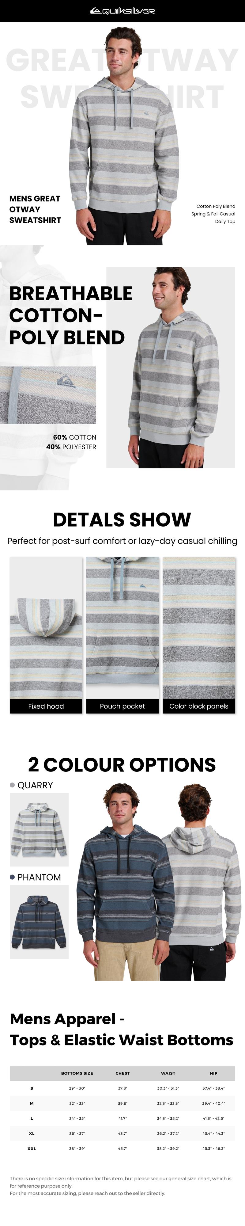 Quiksilver | Great Otway Sweatshirt | Cotton-Poly Blend | Men’s Casual Top for Spring/Fall