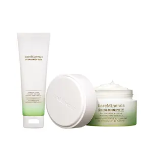 bareMinerals Skinlongevity Face Cleanser and Cream Set - Skincare Set, Gentle Cleanser