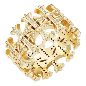 MOISSANITE Hearts Of Chrome Ring - 14k Gold Vermeil 925 Silver