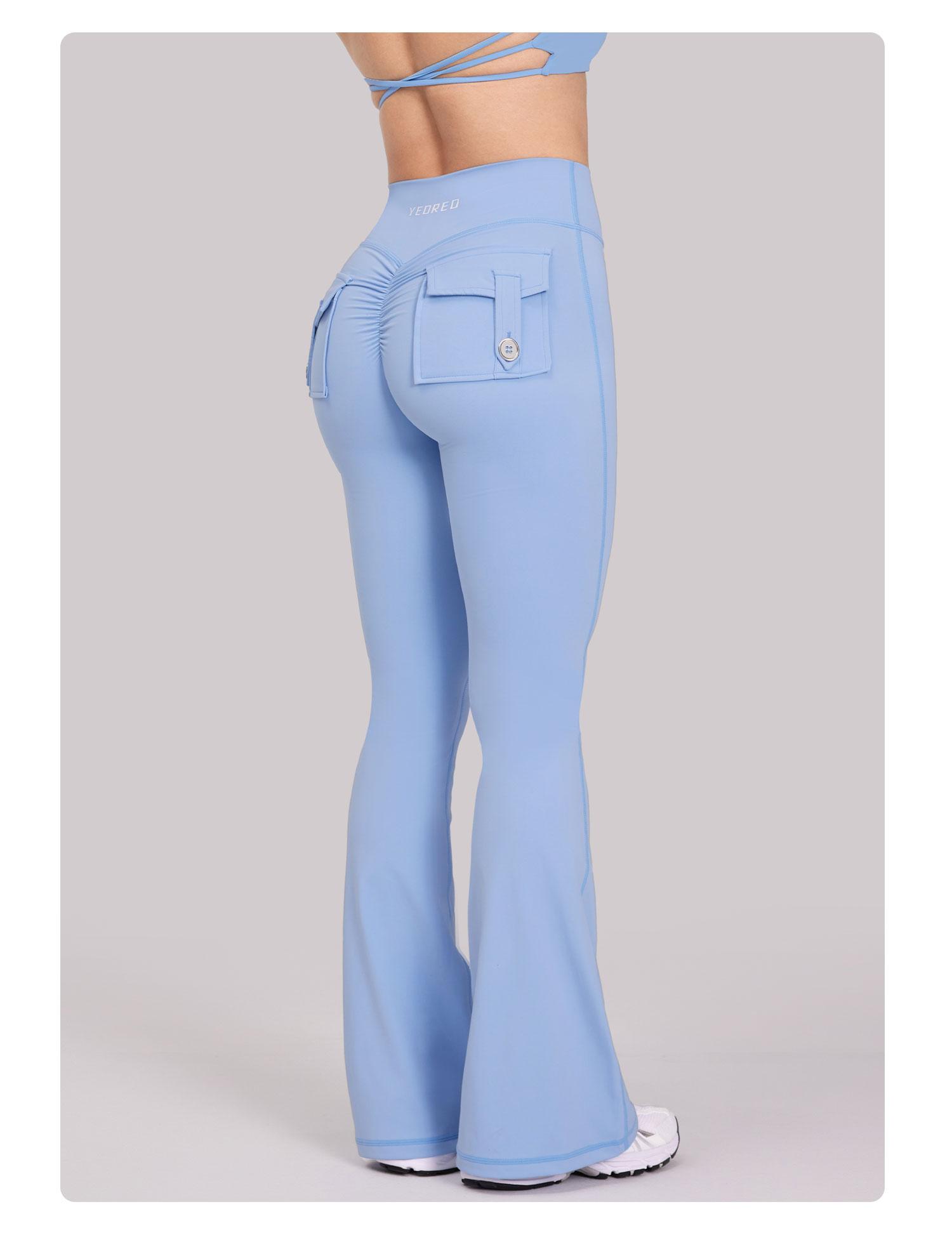 YEOREO CoreFlex Flare Leggings with Pockets for Women Scrunch Workout Leggings Butt Lifting Gym Yoga Pants SpringStatements