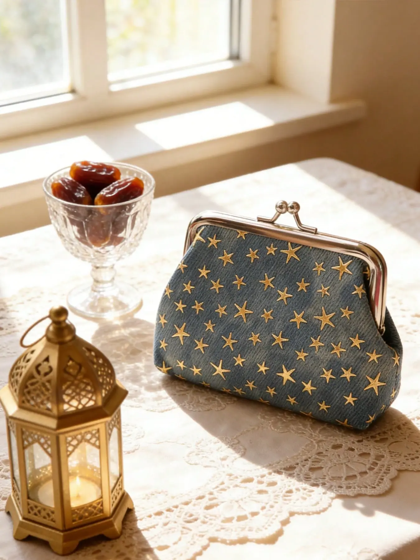 Cute Star Pattern Canvas Coin Purse, Multifunctional Portable Wallet, Minimalist Travel Storage Bag, Large Capacity Makeup Bag, Cosmetic Bags, Pouch Bags, Travel Beauty Bag, Vanity Purse