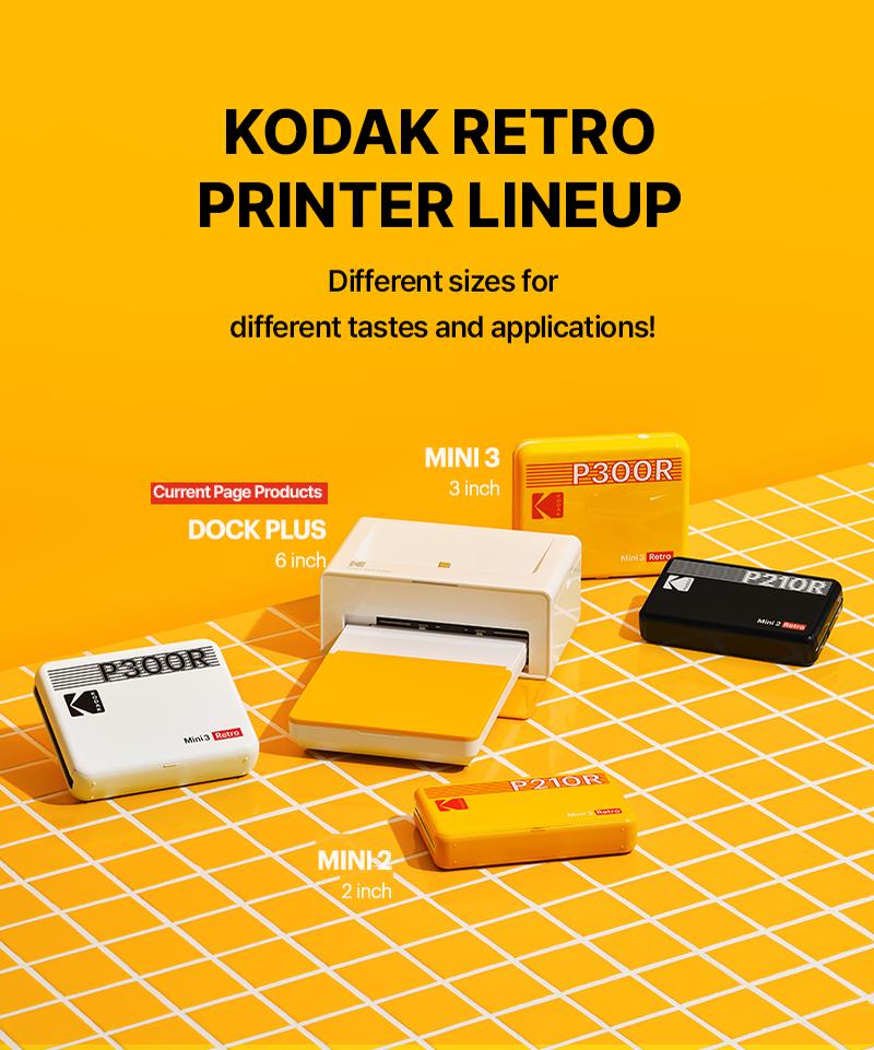 KODAK Dock Plus 4PASS Instant Photo Printer – 4x6” Prints, Easy Bluetooth Connection, High-Quality Output (50 Sheets)