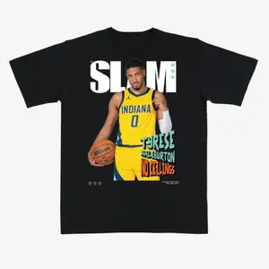 Tyrese Haliburton “No Ceilings” Basketball T-Shirt – Black Graphic Tee Featuring SLAM Style Indiana Pro Hoops Star Design