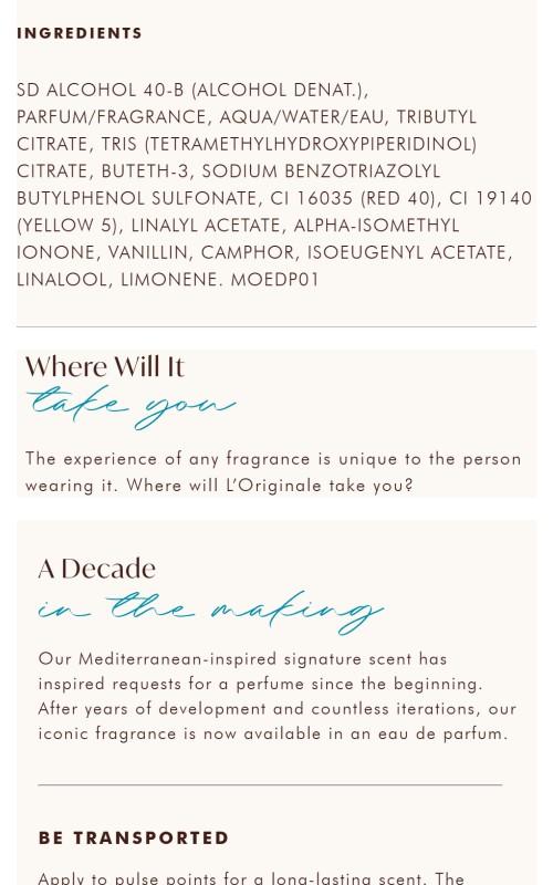 L'Originale Eau de Parfum