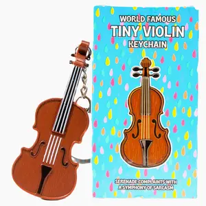 World's Smallest Violin - Original Sad Music - Pocket-Sized Tiny Violin Keychain Symphony of Empathy - Plays a Touchingly Sad Song - Silly Gag Gift to Playfully Pluck Heartstrings
