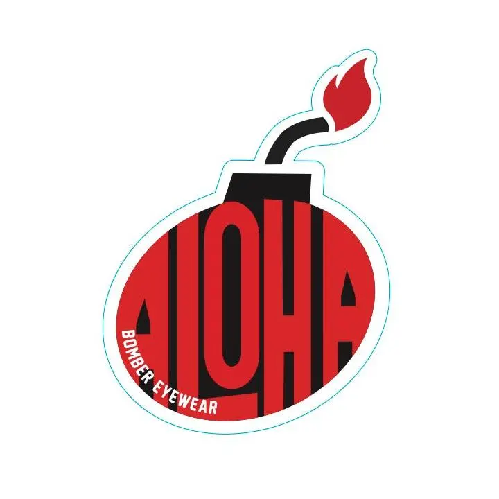 Aloha Bomb Red and Black Vinyl Custom Decorative Sticker - 3” or 6”, Available in 2 Sizes, Portable Decal for Laptop, Motorcycle Decoration, Fits Helmets and Hard Hats, Toys & Hobbies DIY Scrapbooking & Stamping Supplies