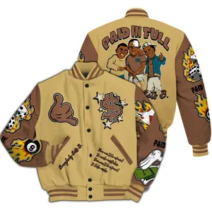 Cacao Wow 4s - Everybody Paid In Full Graphic All Over Print, Premium Varsity Jacket – Modern Fit