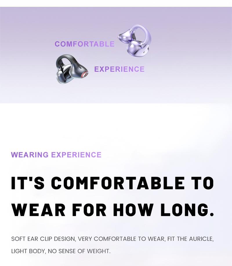 Open-Ear Ultra-Comfort Wireless Headphones Bluetooth 6.0 Earbuds IPX5 Waterproof HiFi Music Earphones with Microphone for Small Ears Sports Running Exercise Perfect for sports and running slim hook