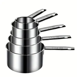 Stainless Steel Measuring Cups Set, 5 Pieces Kitchen Measuring Sets Gadgets tool,For Cooking & Baking,Measure Dry & Wet Ingredients And Liquid (Cups)