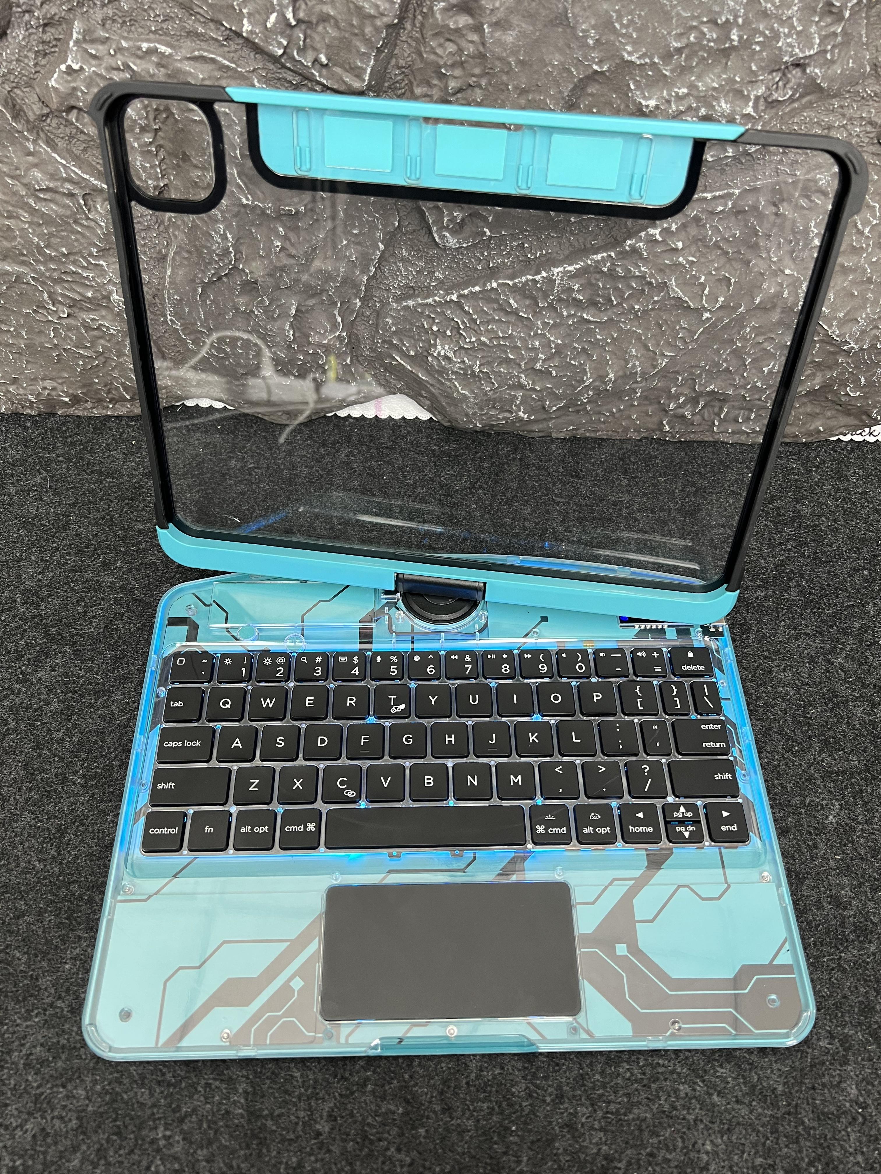 DarlingCase Y2k Pink iPad keyboard Case– 360° Rotating Multi-Touch Trackpad, RGB Backlit Keyboard, Transparent Back, Pencil Holder, Type-C Charging,for ipad 10th gen case ipad a16 case Tablet Cyberpunk Wireless  Digital