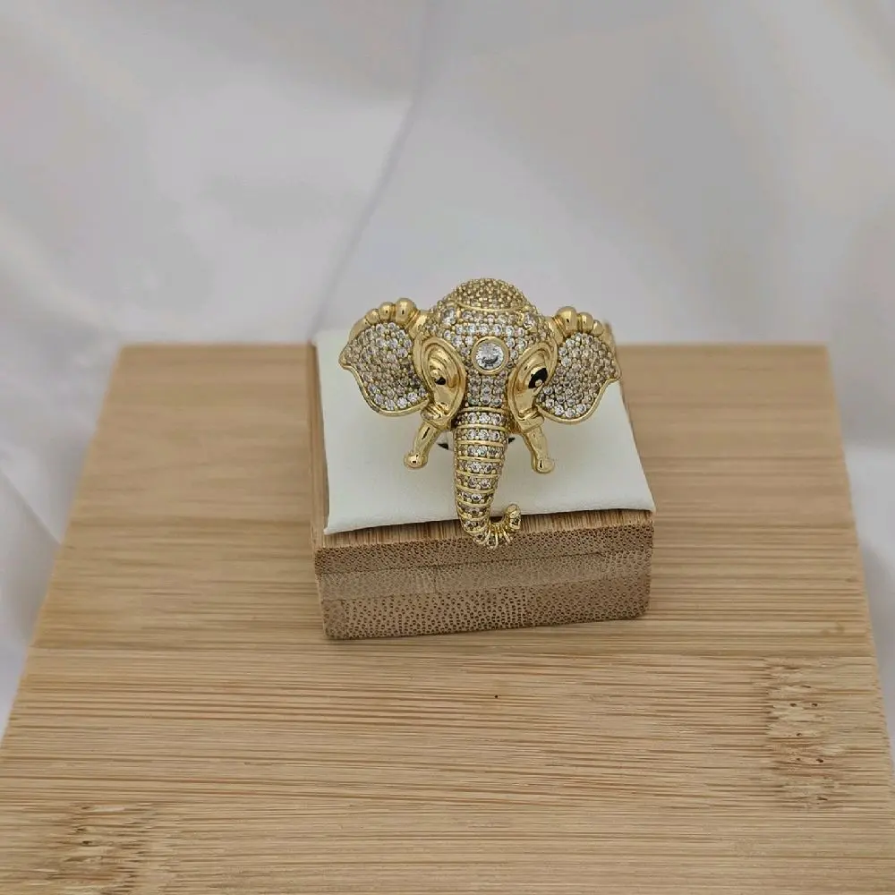 anillo 974 gold plated elefante