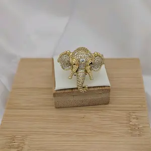 anillo 974 gold plated elefante