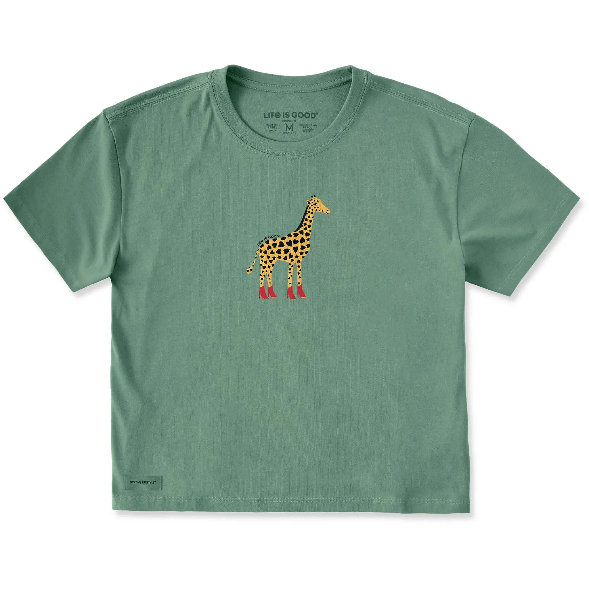 Women's Giraffe in Boots Short Sleeve Crusher Boxy Tee Women's Giraffe in Boots Short Sleeve Crusher Boxy Tee