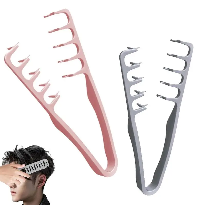 2-Pack Texturizing Combs for Textured Hair, Instant Root Lift & Volume for Men & Women, Durable ABS Plastic Grooming Comb (Gray & Pink), Hair Care Comb