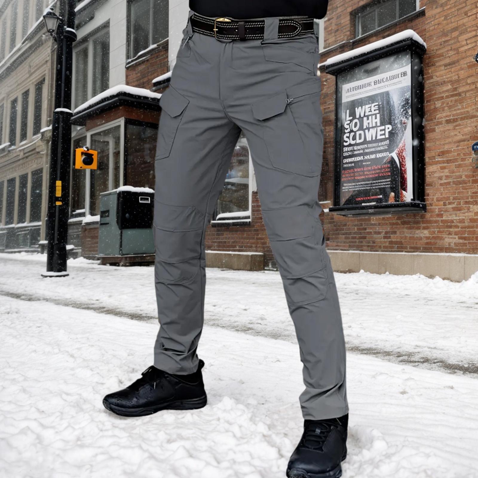 Mens High-Performance Tactical Cargo Pants - Waterproof, Sweatproof for Outdoor Hiking - Durable, Multi-Pocket Design, All-Weather Wear Resistance