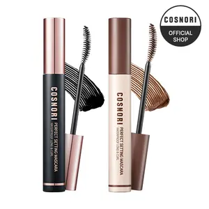[COSNORI] Perfect Setting Waterproof Mascara Duo (Long & Curl Blak +Cozy Brown, 2 pcs) | Smudge-Proof, Long-Lasting Mascara for Natural Eye Makeup