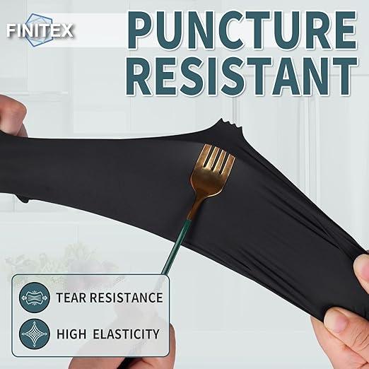 5Mil Heavy Duty Black Nitrile Gloves, Extra Strong Tear-Resistant Industrial Strength, Latex Free Disposable Cleaning Gloves for Gardening, Outdoor Tools, Home Improvement, Mechanic Work, BBQ, DIY Projects, Automotive Repair, Tattoo