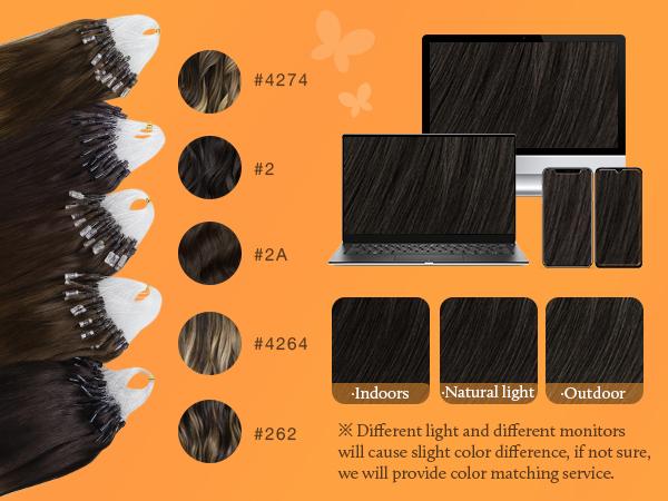 Doores Micro Link Hair Extensions 16-24inch 100% Human Hair Straight for Daily Use & Easy to Comb