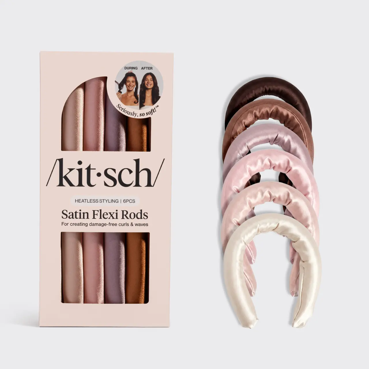 Kitsch Flexi Rods Satin Wrapped - 6 Pack